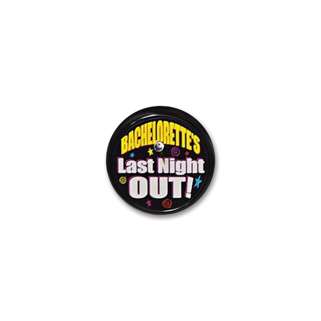 Beistle Pack of 6 Black "Bachelorette's Last Night" Decorative Blinking Buttons 2"